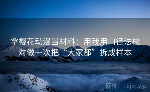 拿樱花动漫当材料：用我用口径法校对做一次把“大家都”拆成样本